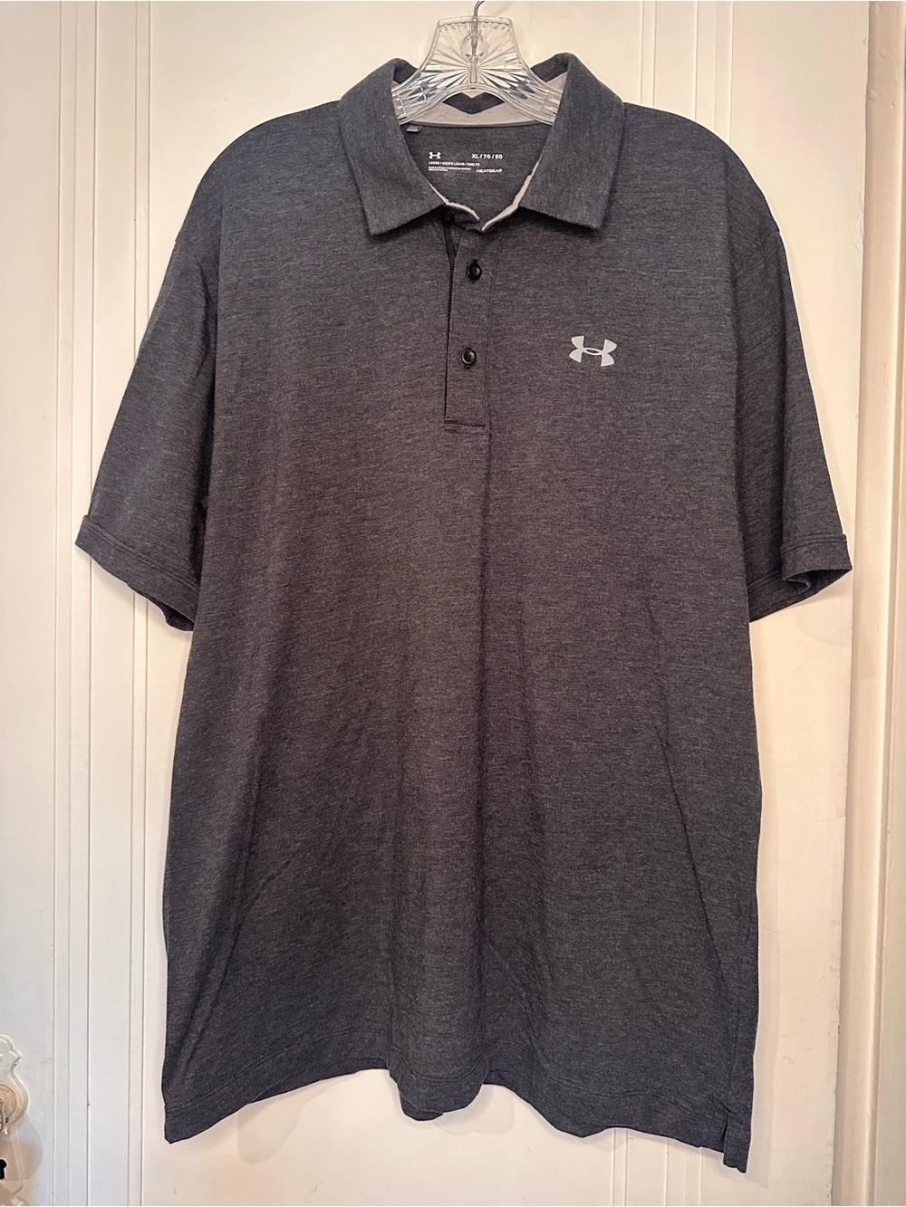 Under Armour Men’s Dark Gray Heather Polo Shirt Loose fit